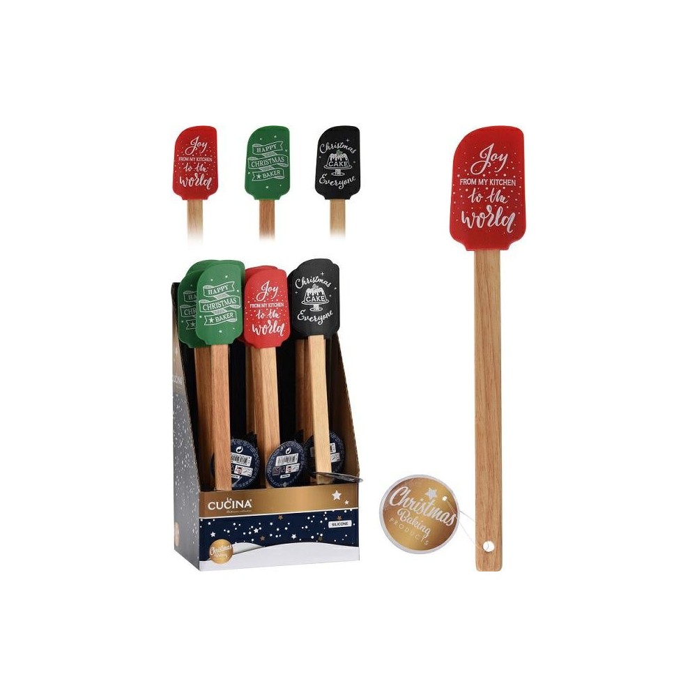 SPATOLA LEGNO-SILICONE XMAS 3A SPATOLA LEGNO-SILICONE XMAS 3A